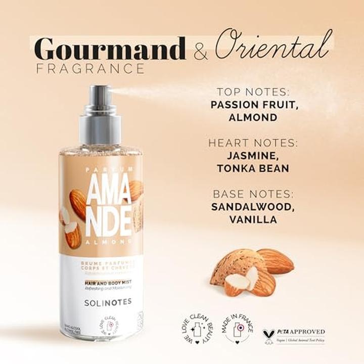 Immagine prodotto Solinotes Nebbia per capelli e corpo Amande (250 ml, Spray profumato per corpo e capelli)