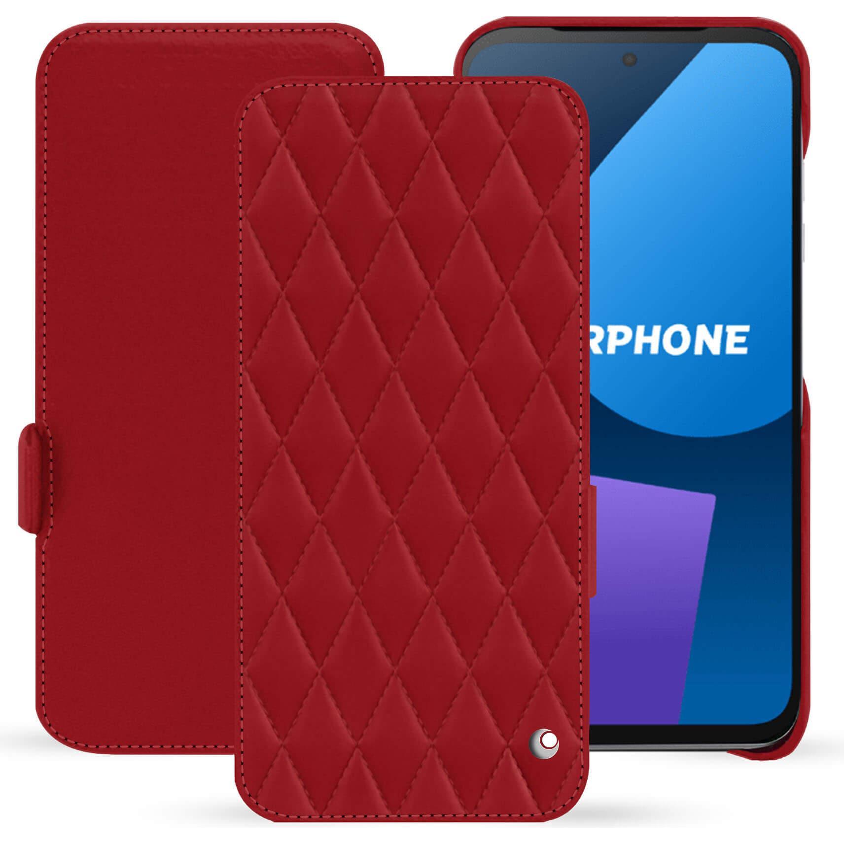 Noreve Lederschutzhülle horizontal (OnePlus 5), Smartphone Hülle, Rot