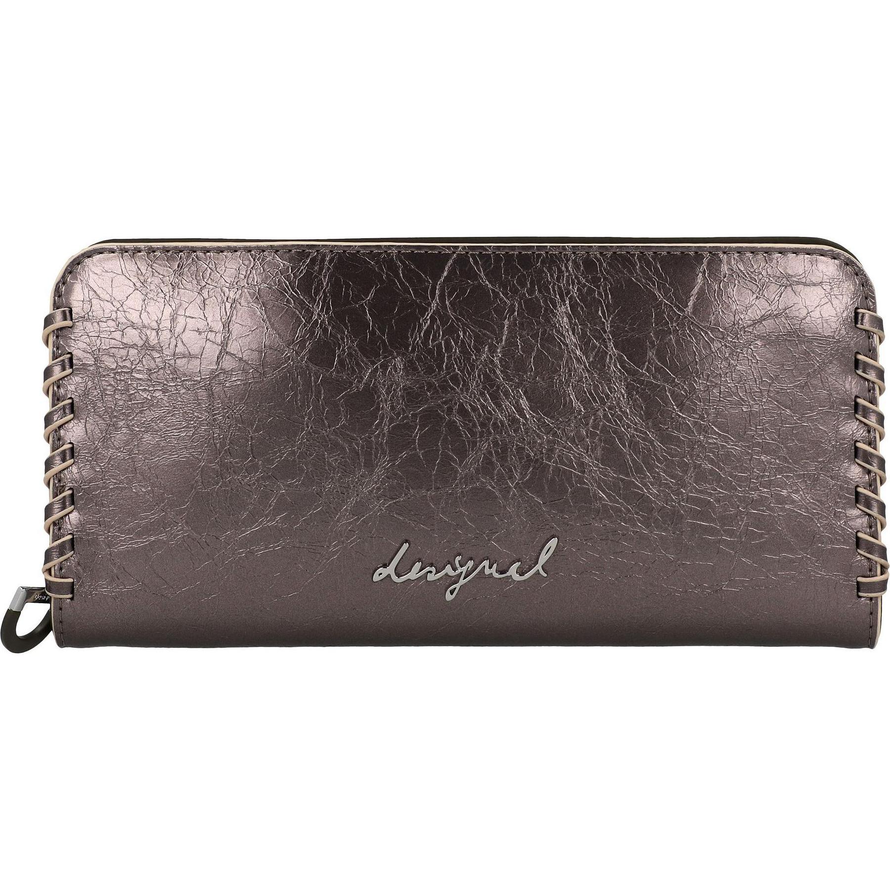 Desigual Donna Argento/Grigio Donne, Portafoglio, Capsule Tiny Zip Fiona,