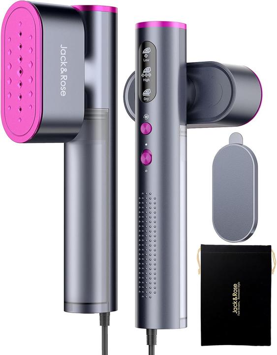 Jack & Rose Tragbarer 2-in-1 Reisedampfglätter mit Schnellaufheizung (1500 W, 22 g/min)