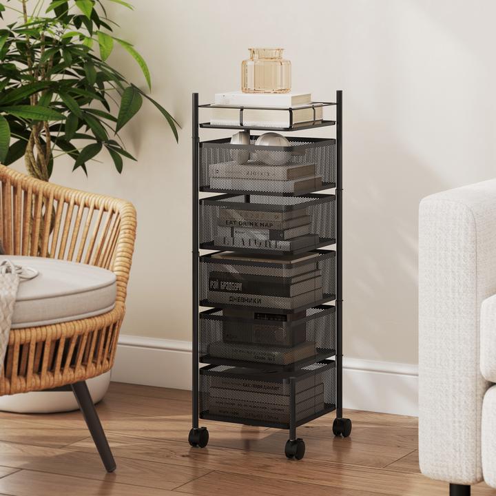 Image du produit Homcom Küchenwagen Metall Schwarz