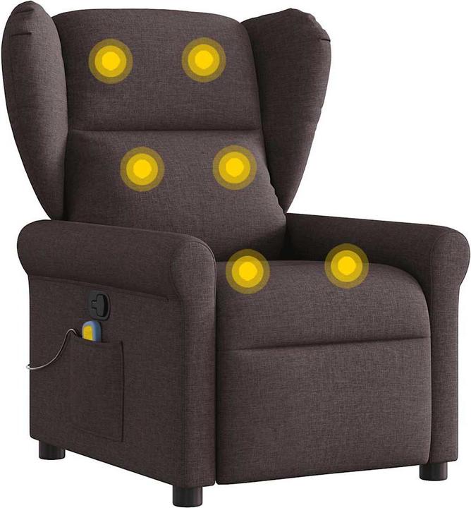 Productafbeelding VidaXL Massage fauteuil donkerbruine stof Massage TV fauteuil