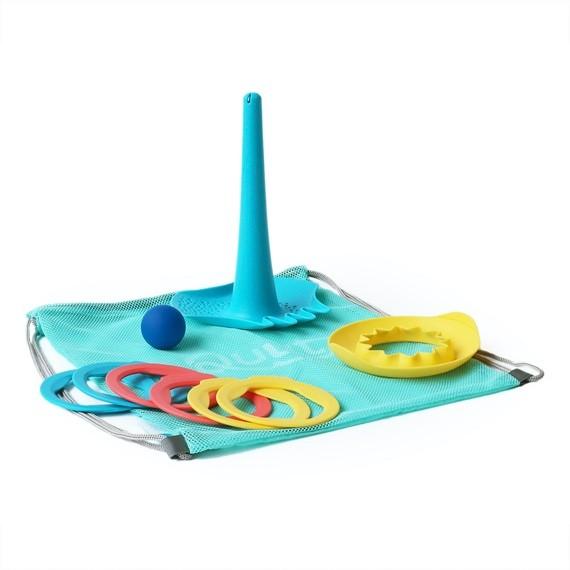 Quut Beach Set 1: 1 Triplet + 1 Ringo combi (6rings + 1 ball) in mesh beach bag