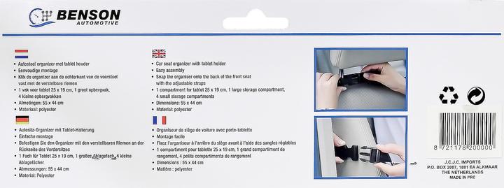 Immagine prodotto Benson Autositz-Organizer + Tablet Halter