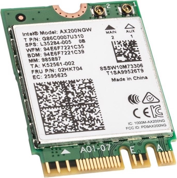 Actual product image Intel AX200 (M.2 A Key)