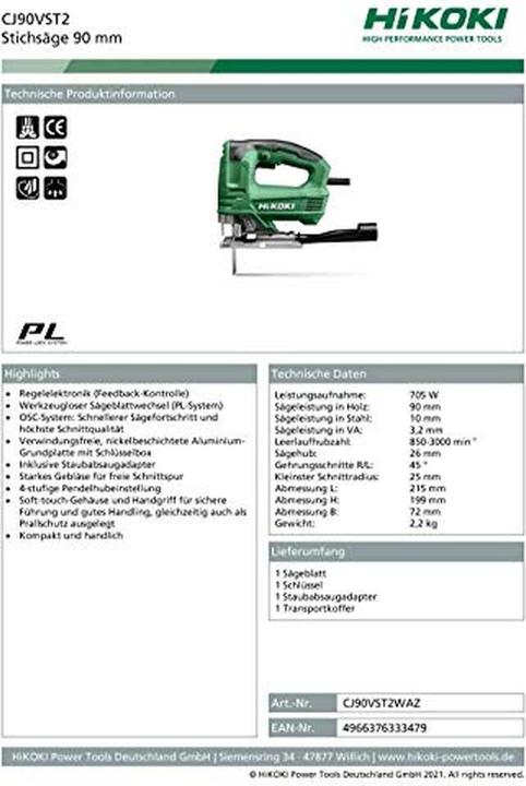 Produktbild Hikoki Kreissäge CJ90VST2