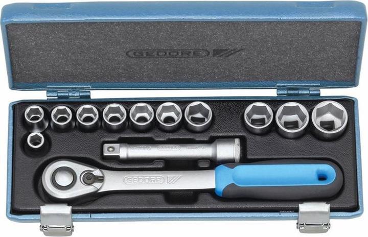 Produktbild Gedore 19 KMU-20 Steckschlüssel-Satz 1/2", 13-teilig, 6-kant, 10-24 mm (24 mm, 12 mm, 16 mm, 10 mm, 14 mm, 13 mm, 18 mm, 17 mm, 22 mm, 15 mm, 19 mm)