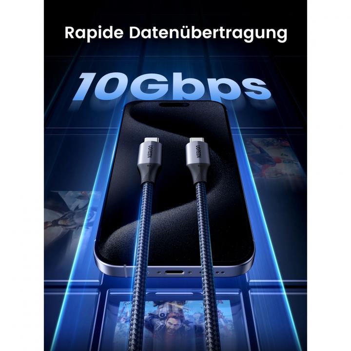 Produktbild Ugreen USB C – USB C (1 m, USB 3.2 Gen 2, 100 W)