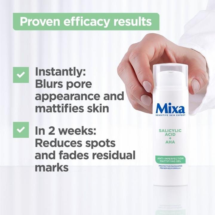 Image du produit Mixa Acide salicylique + AHA Gel matifiant anti-imperfection (50 ml, Gel visage)
