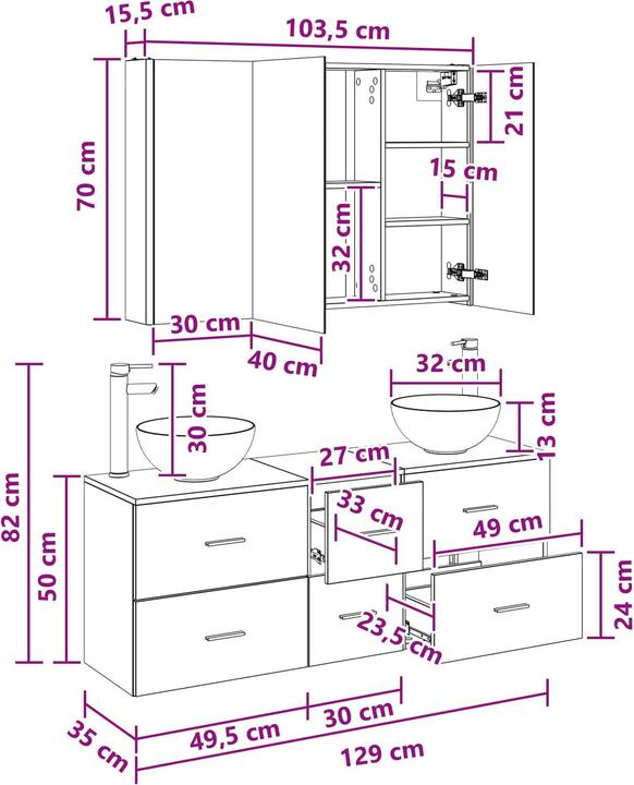 Produktbild vidaXL Badezimmermöbel