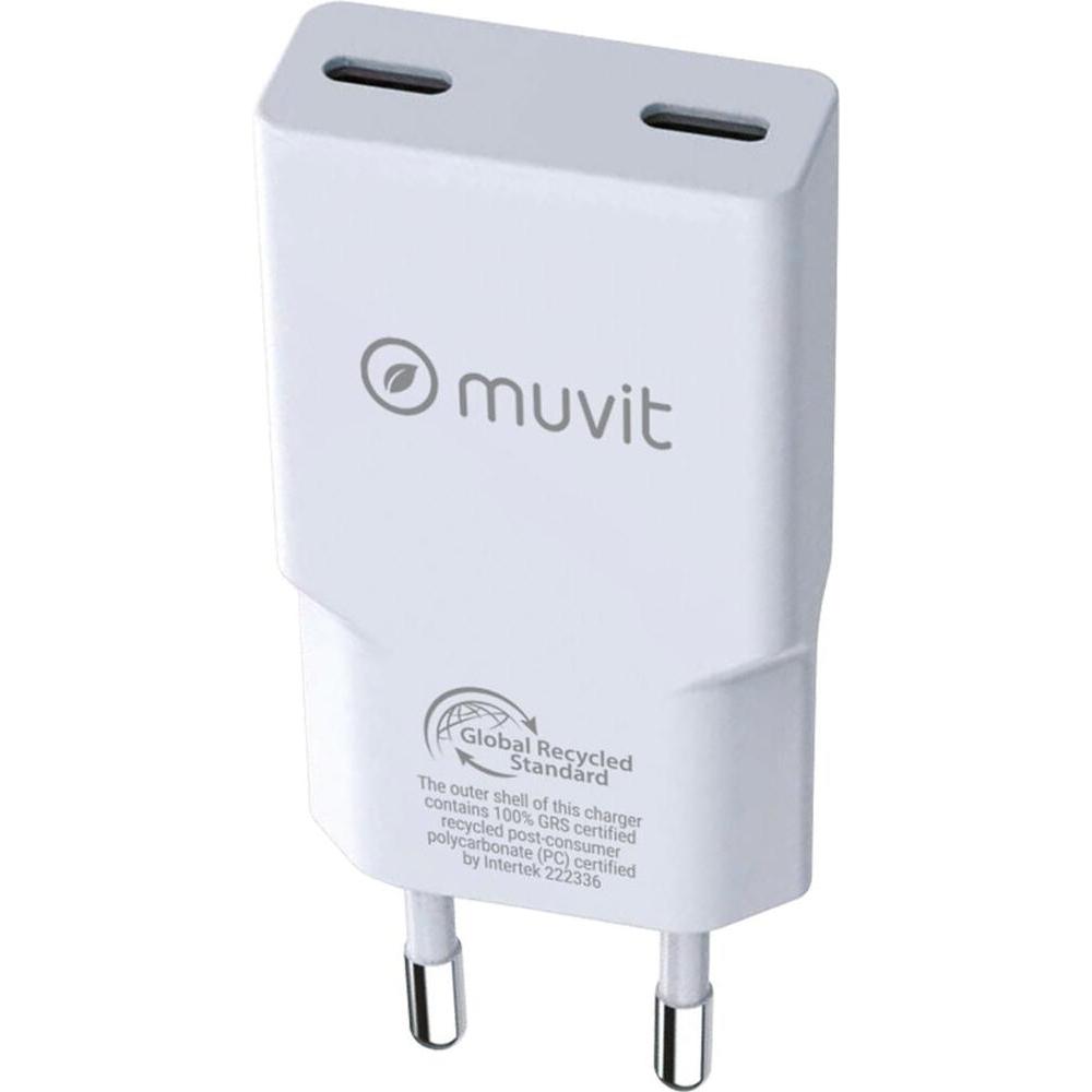 Muvit Ladegerät fürs Auto for Change HC-263C Weiss 30 W, Adattatore per auto, Bianco