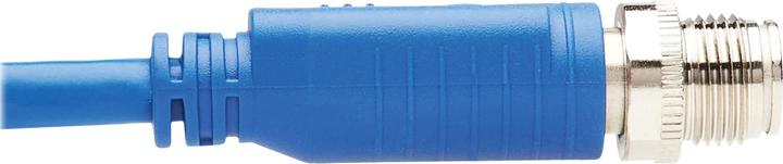 Actual product image Eaton M12 X-Code Cat6 1G UTP CMR-LP Ethernet Cable M12m/RJ45m IP68 PoE Blue 3m 9.8 ft. (UTP, CAT6, 3 m)