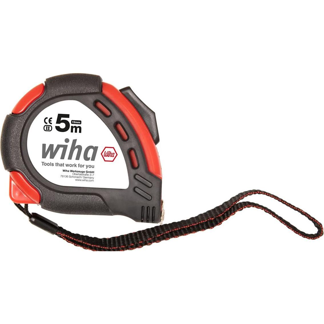 Wiha, Längenmesswerkzeug, 24666 Massband 5m mit Gürtelclip (mm)
