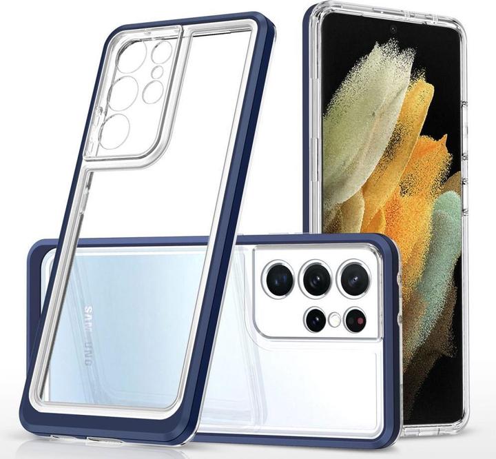 Produktbild Hurtel Clear 3in1 Case for Samsung Galaxy S22 Ultra Frame Gel Cover Blue (Samsung Galaxy S22 Ultra)