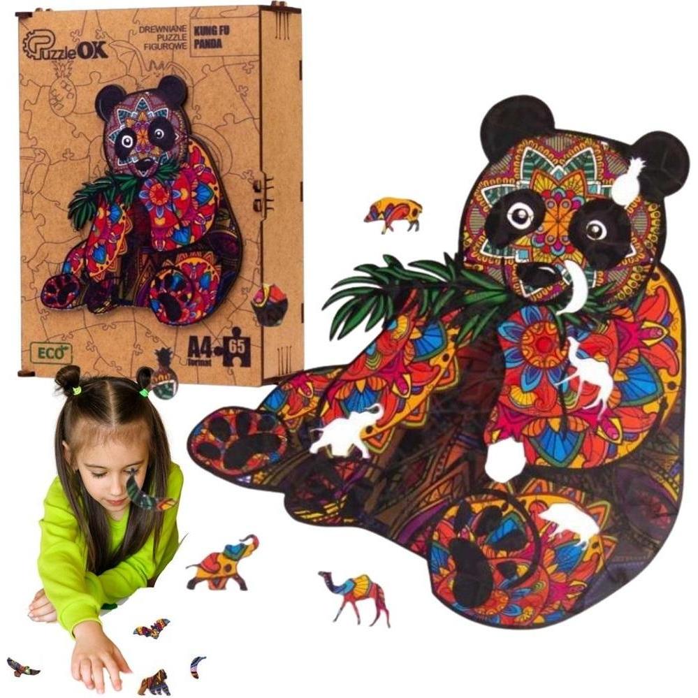 PuzzleOk Puzzle Drewniane EKO 65 Kung Fu Panda A4 PuzA4-01209 (65 pezzi)