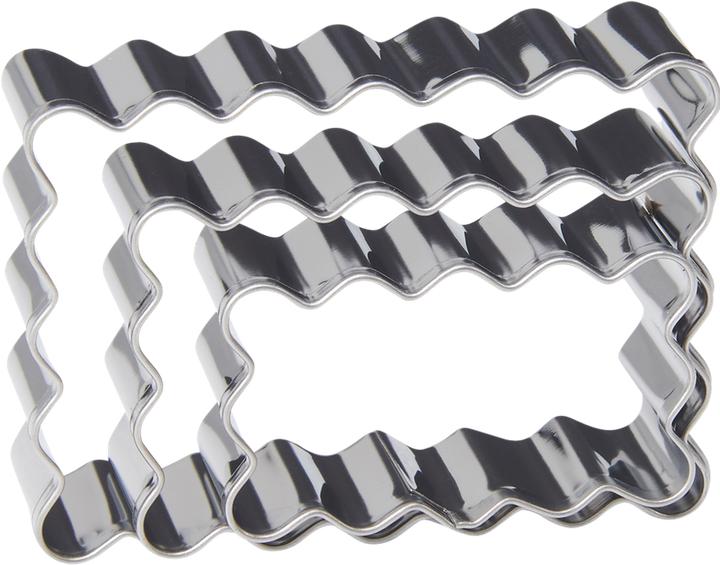 Actual product image Patisse Stainless Steel Rectangle Cookie Cutter Set 3 pieces