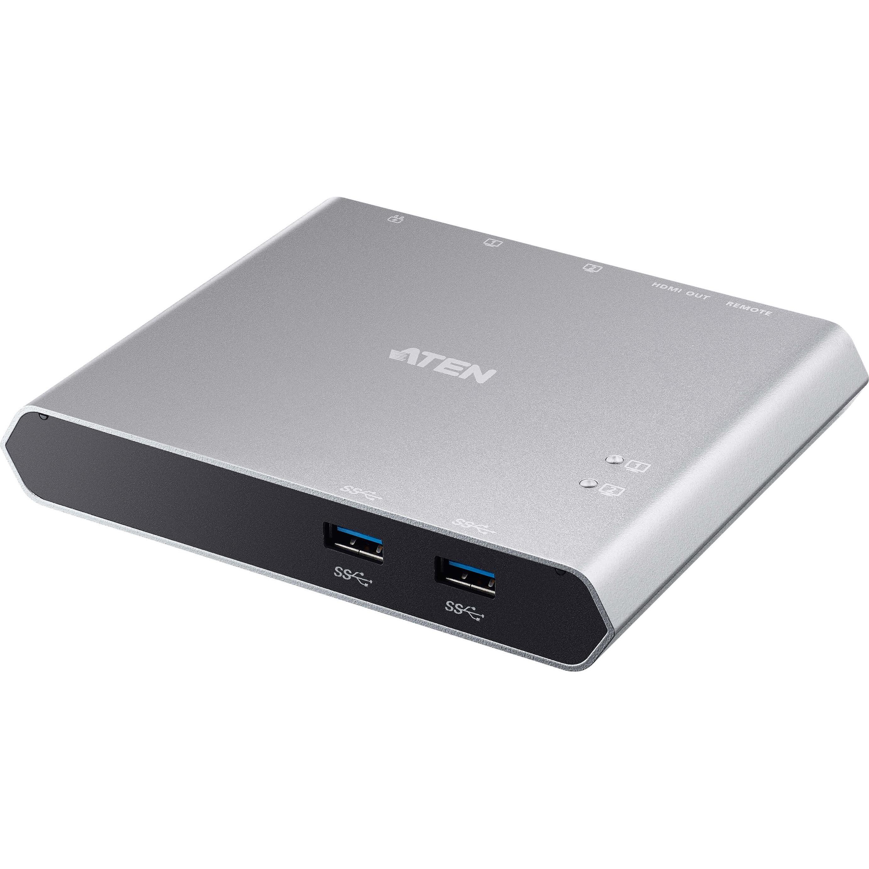 Thumbnail - Aten US3310 (USB-C, 2 Ports), Dockingstation + USB Hub, Silber