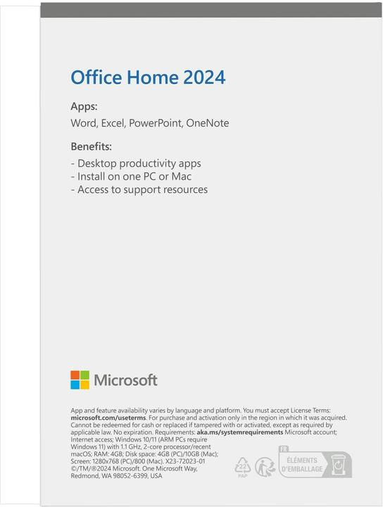Productafbeelding Microsoft Office Home 2024 (UK) (1 Gebruiker, onbeperkt)