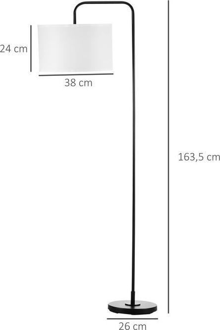 Actual product image Swisshandel24 Stehlampe Wohnzimmer Stehleuchte mit Stoff-Lampenschirm, Fussschalter, Weiss (E27)