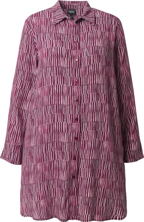 Image du produit Ulla Popken Blouse longue à rayures. Col chemise, manches longues. Coupe évasée (42, 44)