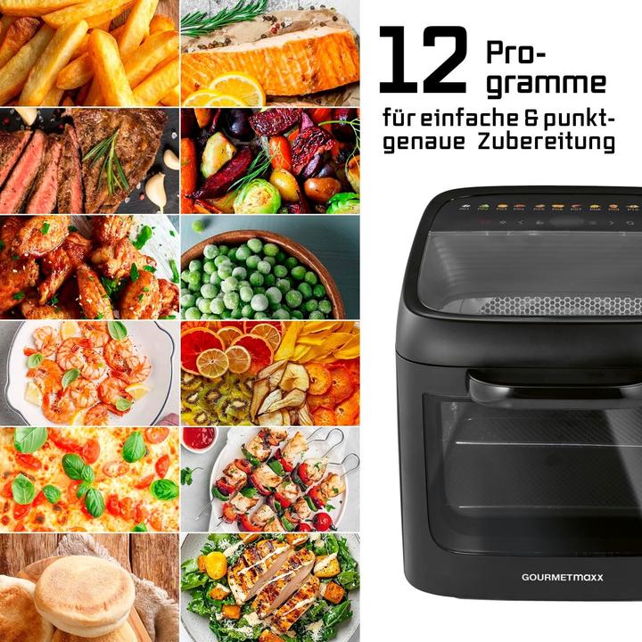 Produktbild Gourmetmaxx Heissluftofen «Multicrisp» 12.5, 12 Programme, mit Panoramadach