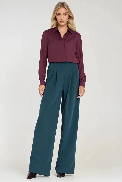 Actual product image Nife Blouse with hidden button placket for women (38)