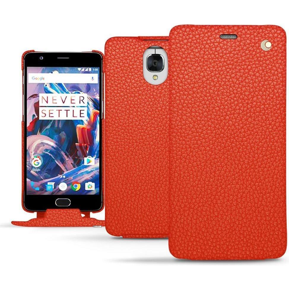 Thumbnail - Noreve Lederschutzhülle vertikal (OnePlus 3), Smartphone Hülle, Orange