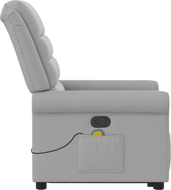 Immagine prodotto vidaXL Poltrona massaggiante con ausilio per la risalita in piedi in tessuto grigio Cloud