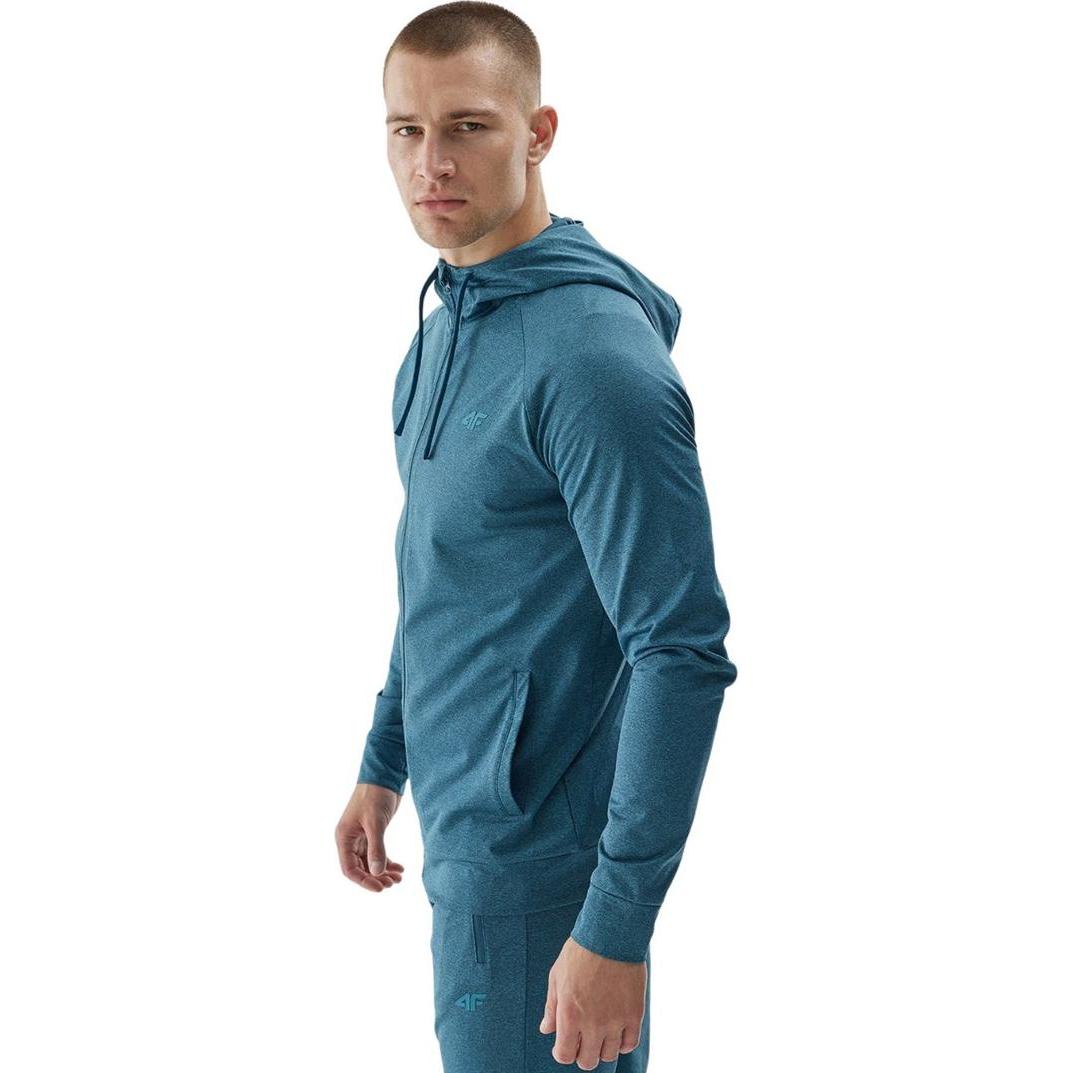 4F, Herren, Pullover, Bluza męska M404 morska zieleń melanż 4FWAW24TFSWM404 46M L, Grün, (46)