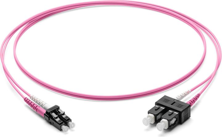 Produktbild Corning Glasfaser Patchkabel 2x 2.0 mm - Multimode Duplex: LC PC Duplex auf SC PC Duplex, 3m (Violet (3 m)