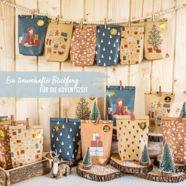 Immagine prodotto Papierdrachen Calendario dell'Avvento con sacchetti stampati - Benzina