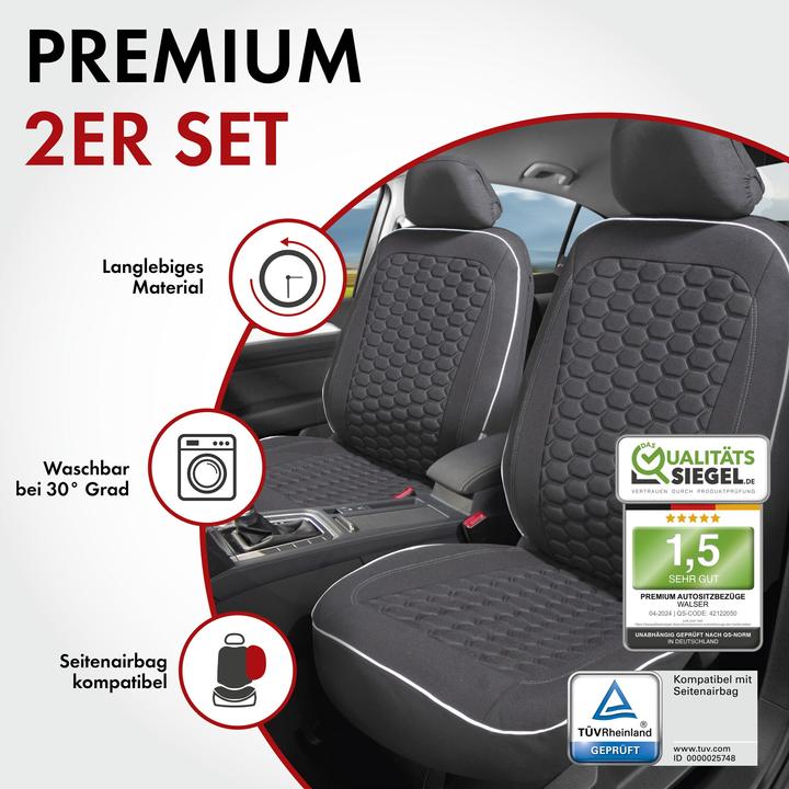 Produktbild Walser Autositzbezug ZIPP-IT Premium Kendal, PKW-Schonbezüge für 2 Vordersitze mit Reiverschluss-System sc