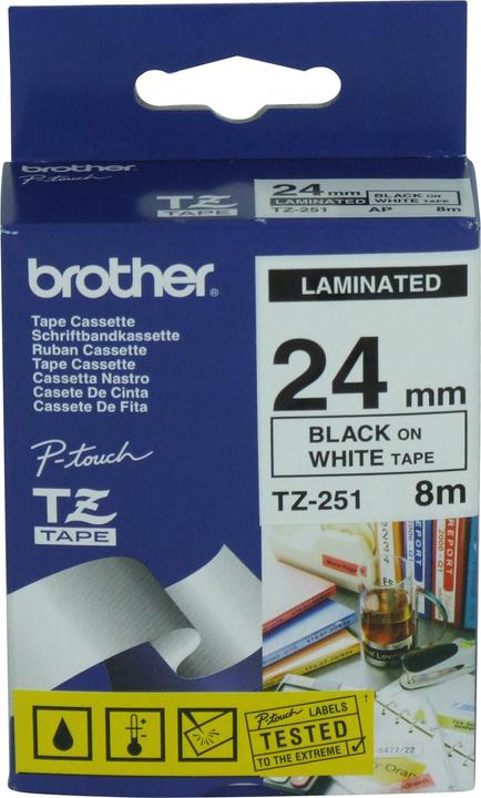 Brother P-Touch Tape (2.40 cm, Blanc)