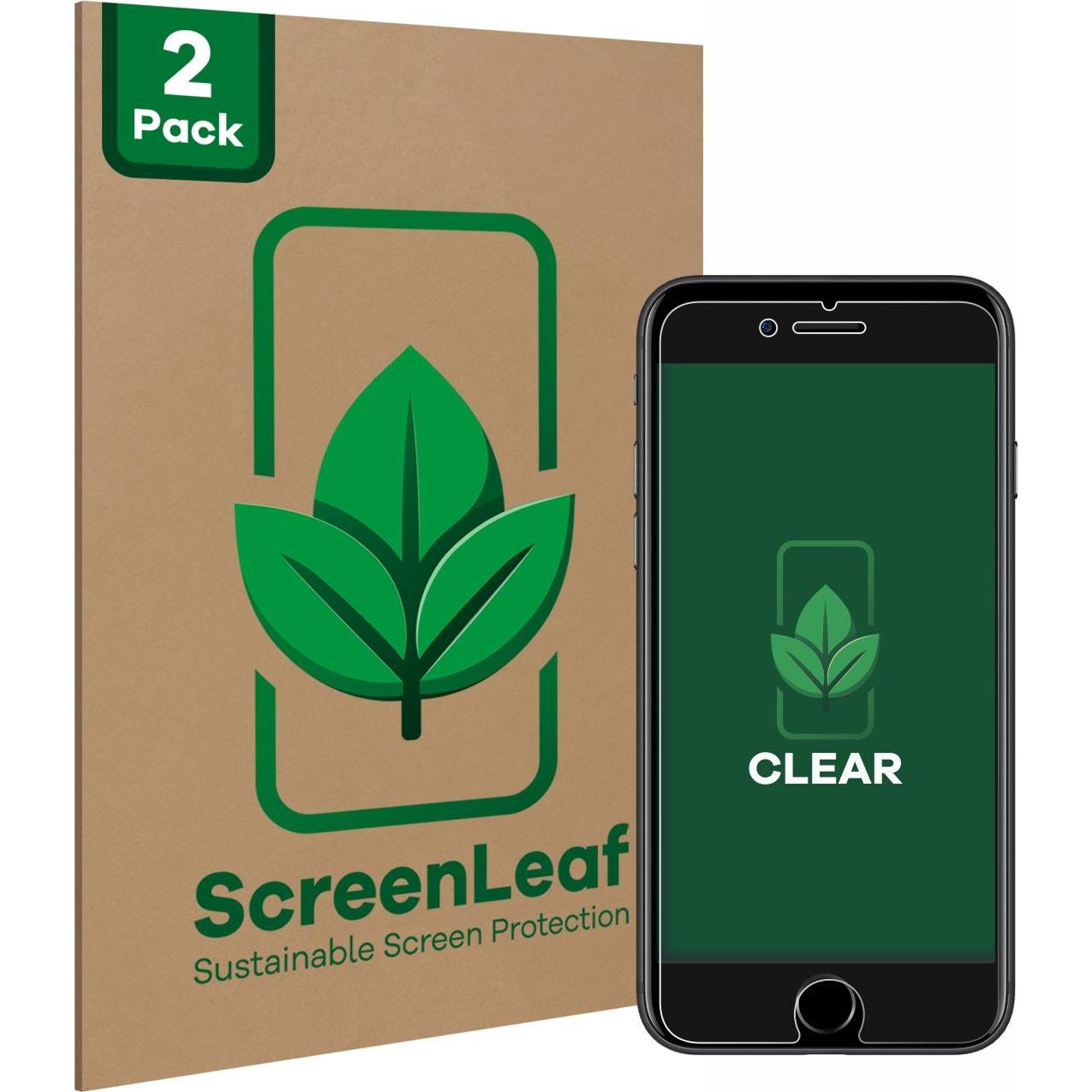 ScreenLeaf Schutzfolie nachhaltiger Displayschutz Displayschutzfolie Folie Klar Transparent (2 Stück, Apple iPhone 7), S...
