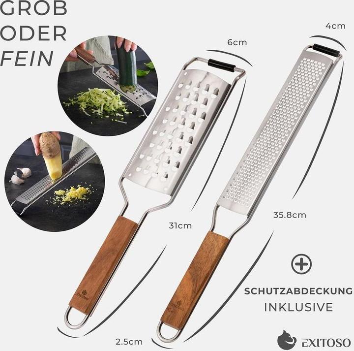 Image du produit Exitoso Küchenreibe mit Holzgriff Braun