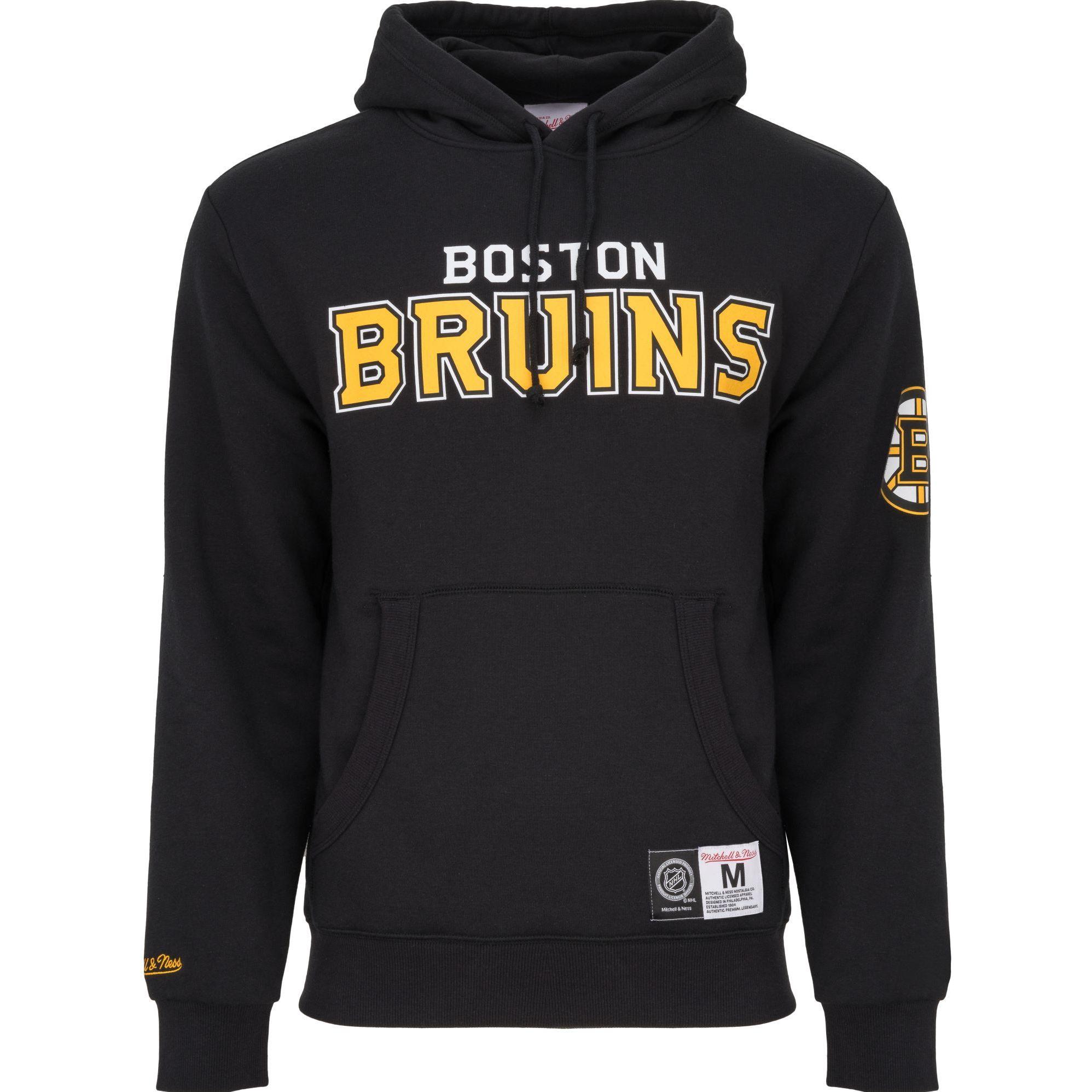 Mitchell & Ness, Herren, Pullover, Fleece Hoody - GAME TIME Boston Bruins - XL, Schwarz, (XL)