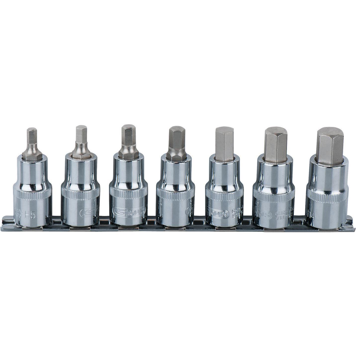 KS Tools, Steckschlüssel + Stecknuss, 1/2" CHROMEplus Bit-Stecknuss-Satz kurz