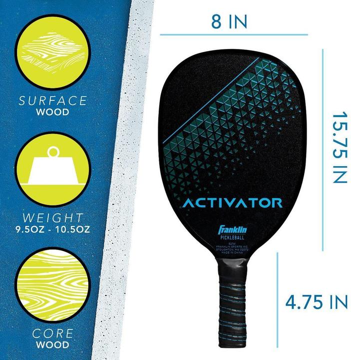 Actual product image Franklin Pickleball racket Activator blue