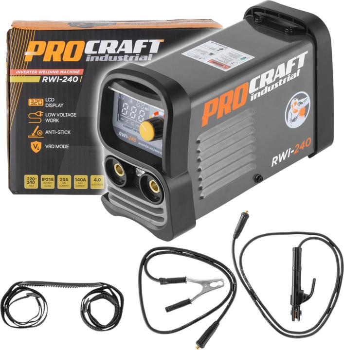 Procraft Industrial RWI-240 Inverter Schweissgerät 4 kW 20 - 140 A MMA TIG Lift