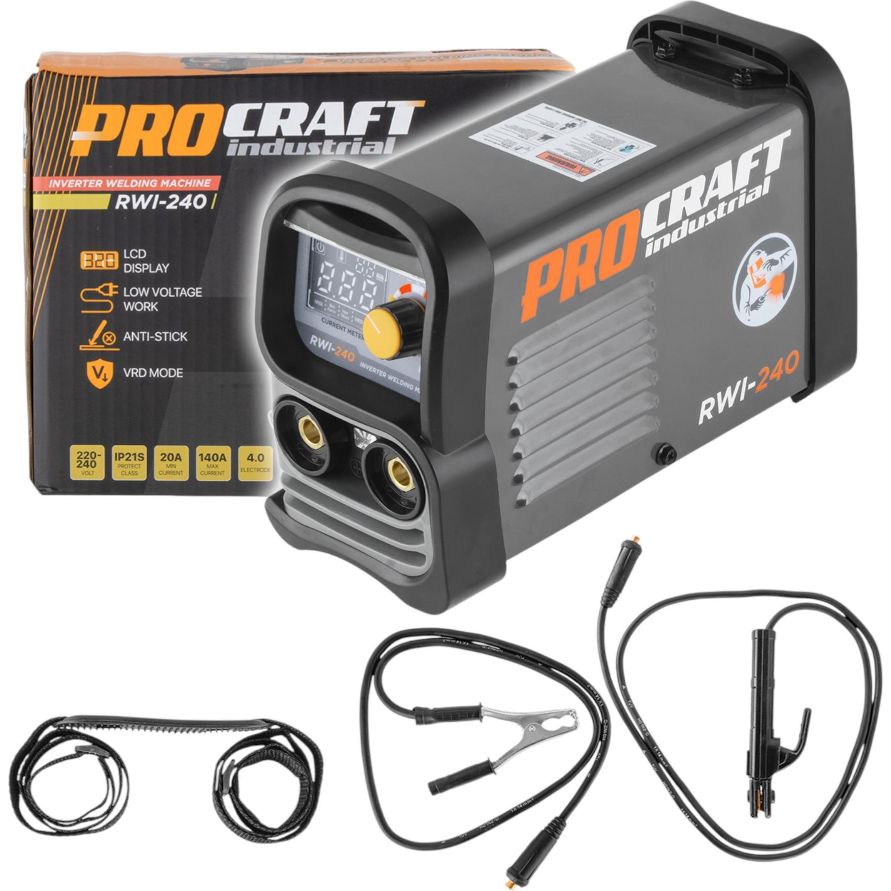 Procraft, Saldatrice, Industrial RWI-240 Inverter Schweissgerät 4 kW 20 - 140 A MMA TIG Lift