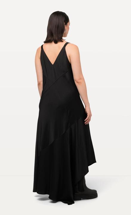 Produktbild Ulla Popken Satin-Maxikleid, A-Linie, V-Ausschnitt, ärmellos (54)