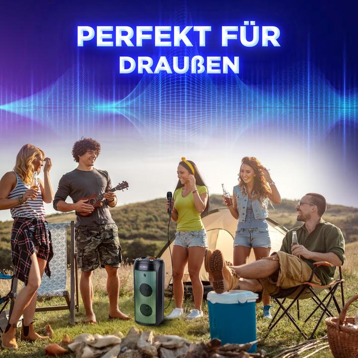 Actual product image Reflexion PSX30BT Disco speaker with radio, Bluetooth, USB, AUX-IN and rechargeable battery (PSX30BT) (Active)