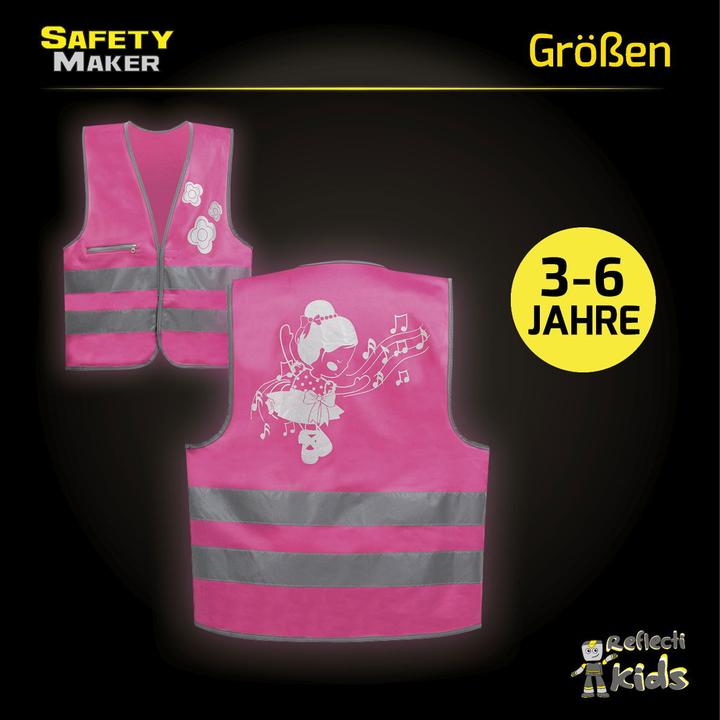 Produktbild SafetyMaker Sicherheitsweste Ballett Doll 3-6 Jahre EN1 pink (One Size)