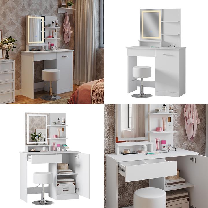 Actual product image Vicco Julia with stool and lighting (90 x 38 x 137.5 cm)