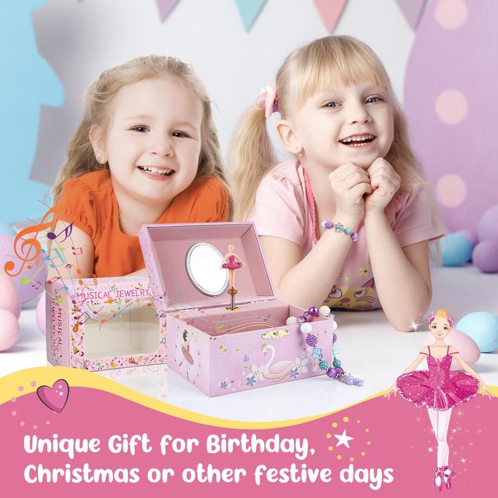 Produktbild Only-Bags.Store Musik-Schmuckkästchen mit Halskette, Armband, Musik-Schmuck Aufbewahrungsbox