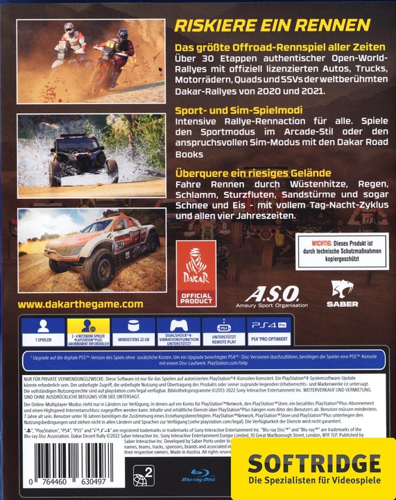 Produktbild Saber Interactive Dakar Desert Rally (PS4) (PS4, DE)