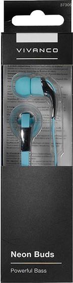 Actual product image Vivanco Neon Buds Wired Headphones In-ear Music Blue, Metallic (Cable)