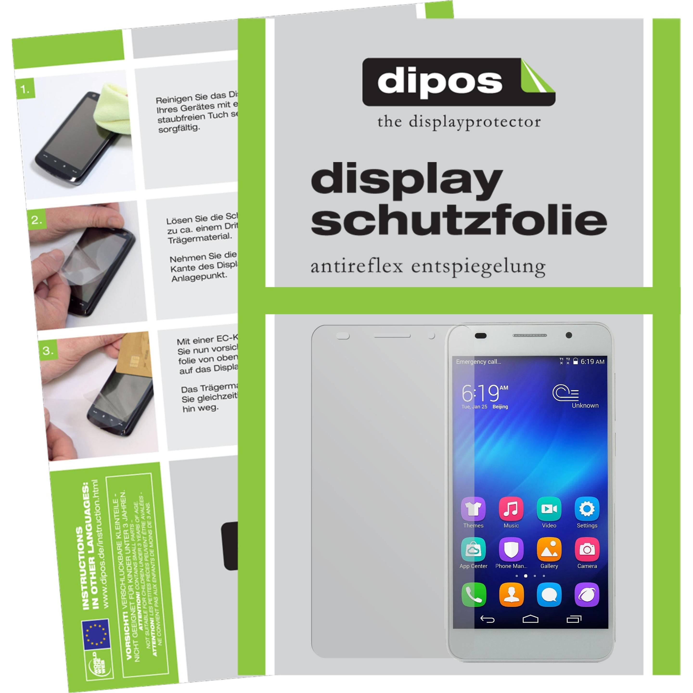 Dipos Displayschutzfolie Antireflex (2 Stück, Huawei Honor 4A), Smartphone Schutzfolie, Transparent