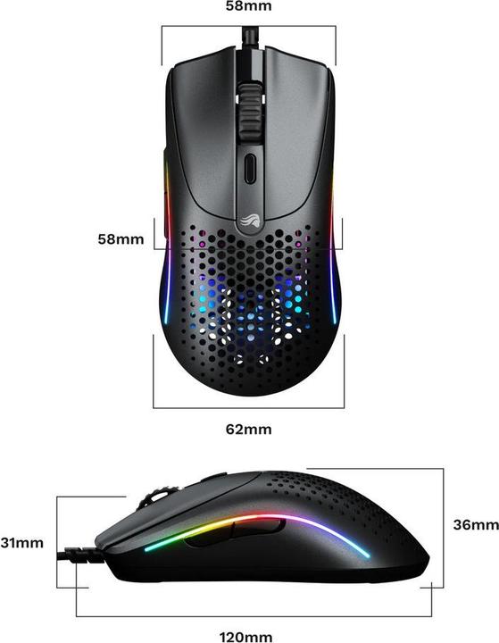 Actual product image Glorious Model O 2 Mini Gaming Mouse, RGB - black (Cable)