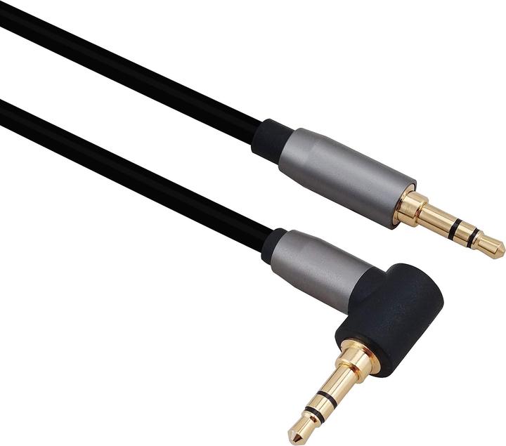 Helos Anschlusskabel, Klinke 3,5mm Stecker/Stecker 90°, PREMIUM, 3,0m, schwarz Klinke 3,5mm St./Klinke 3 (3 m)